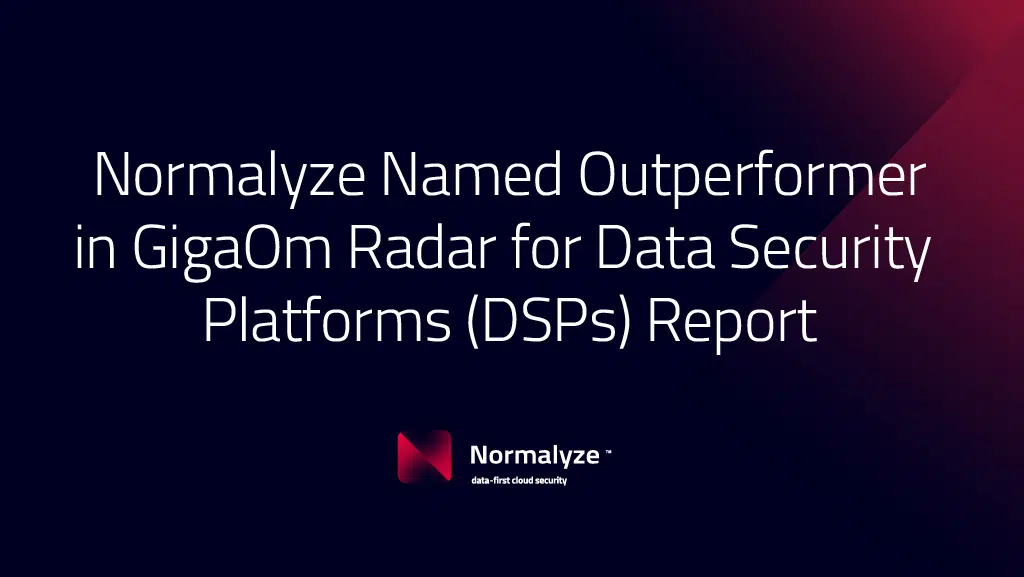 Normalyze named outperformer in GigaOm Rader for data security platforms (DSPs) report