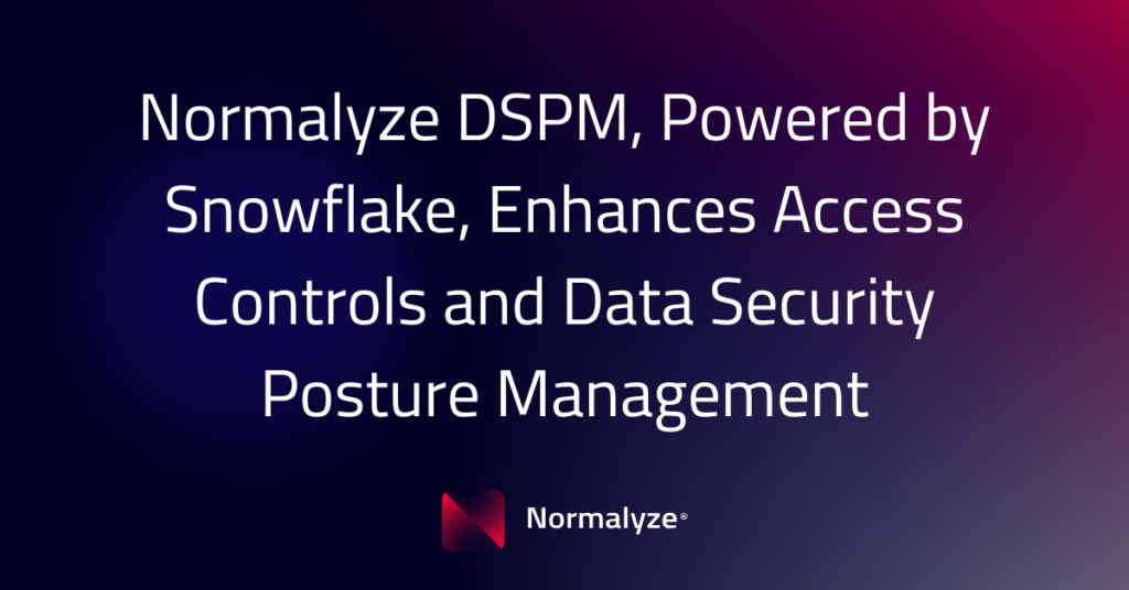 Normalyze DSPM, powered by Snowflake, enhances access controls and data security posture management