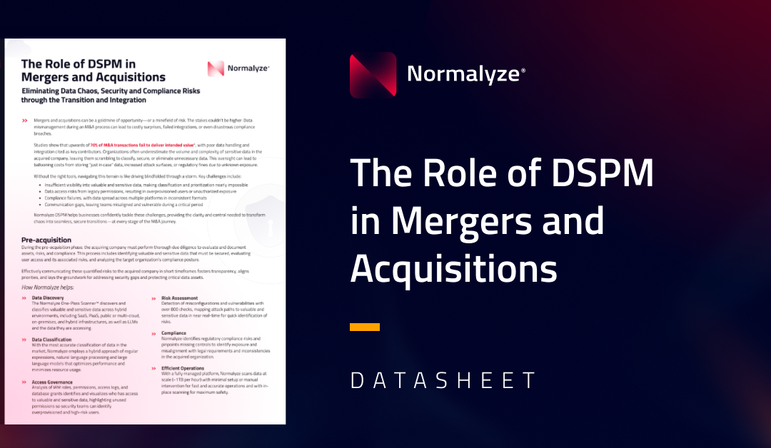 The Role of DSPM in Mergers and Acquisitions Datasheet